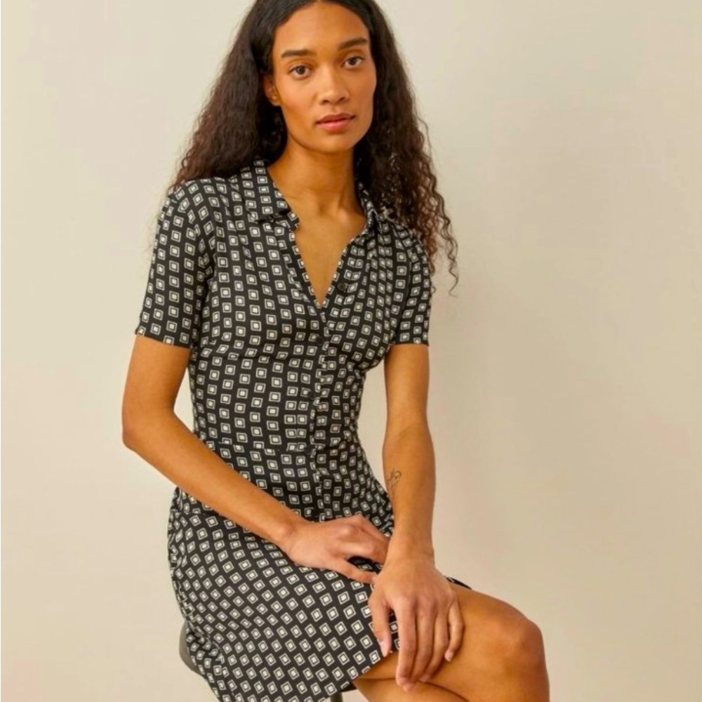Reformation "Noble" Dress Size 4 Black/White